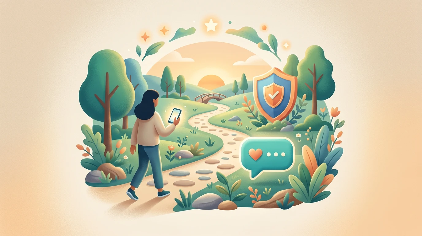 Support route with phone and chat symbols